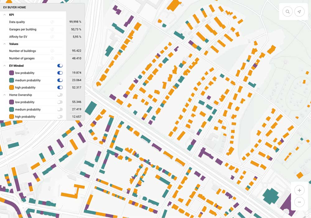 Fully customizable views of non-PII demographics, such as EV buying potential or social data.