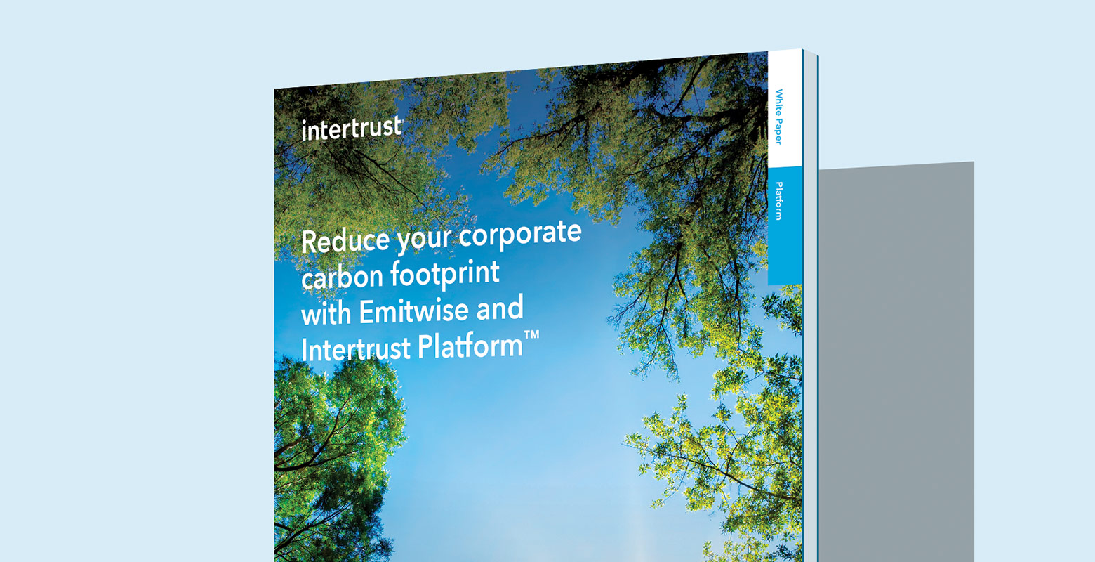 Reduce your corporate carbon footprint with Emitwise and Intertrust  Platform™ hero graphic
